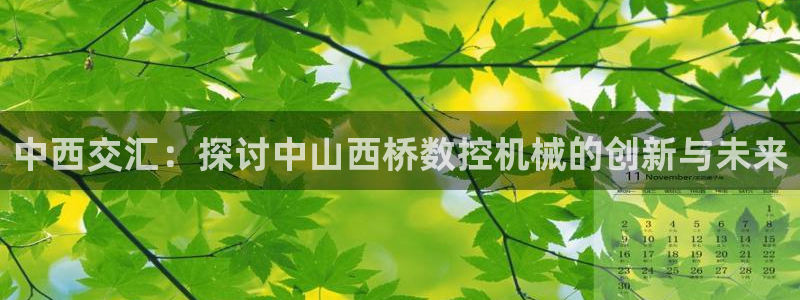 天辰娱乐60447:中西交汇:探讨中山西桥数控机械的创新与未来