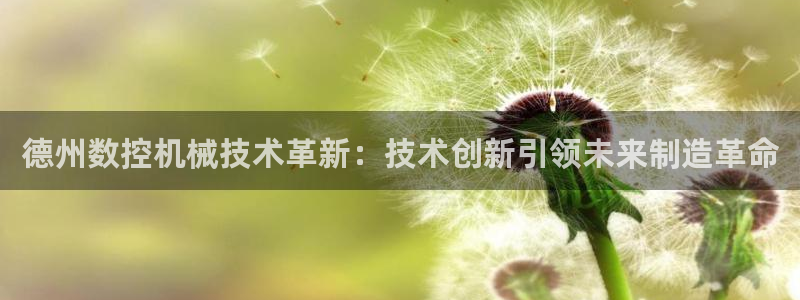 天辰宝宝娱乐:德州数控机械技术革新:技术创新引领未来制造革命
